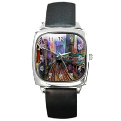 Downtown Chicago Square Metal Watch