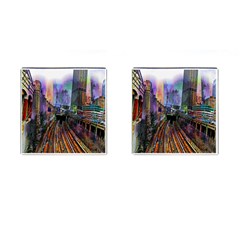 Downtown Chicago Cufflinks (square) by Amaryn4rt