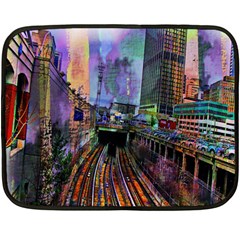 Downtown Chicago Fleece Blanket (mini) by Amaryn4rt