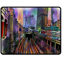 Downtown Chicago Fleece Blanket (medium)  by Amaryn4rt