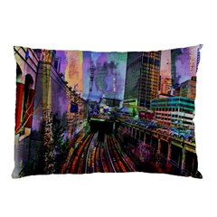 Downtown Chicago Pillow Case (two Sides) by Amaryn4rt