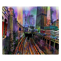 Downtown Chicago Double Sided Flano Blanket (small)  by Amaryn4rt