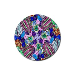 Wallpaper Created From Coloring Book Rubber Coaster (round) 