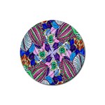 Wallpaper Created From Coloring Book Rubber Round Coaster (4 pack)  Front