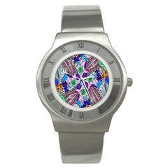 Wallpaper Created From Coloring Book Stainless Steel Watch by Amaryn4rt