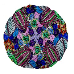 Wallpaper Created From Coloring Book Large 18  Premium Flano Round Cushions by Amaryn4rt