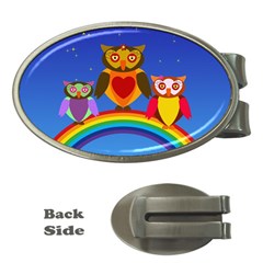 Owls Rainbow Animals Birds Nature Money Clips (oval)  by Amaryn4rt