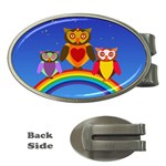 Owls Rainbow Animals Birds Nature Money Clips (Oval)  Front