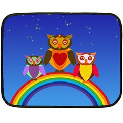 Owls Rainbow Animals Birds Nature Fleece Blanket (mini)