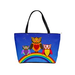 Owls Rainbow Animals Birds Nature Shoulder Handbags by Amaryn4rt