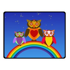 Owls Rainbow Animals Birds Nature Fleece Blanket (small) by Amaryn4rt