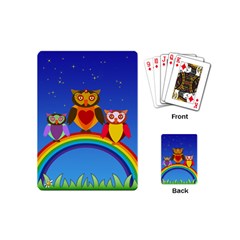 Owls Rainbow Animals Birds Nature Playing Cards (mini) 