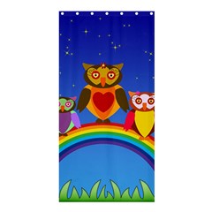 Owls Rainbow Animals Birds Nature Shower Curtain 36  X 72  (stall)  by Amaryn4rt