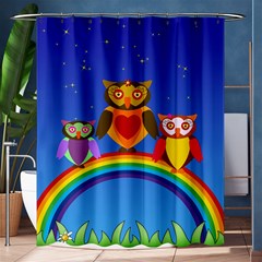 Owls Rainbow Animals Birds Nature Shower Curtain 60  X 72  (medium) 