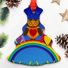 Owls Rainbow Animals Birds Nature Ornament (christmas Tree) 