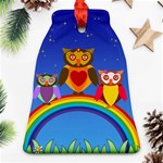 Owls Rainbow Animals Birds Nature Ornament (Bell) Front