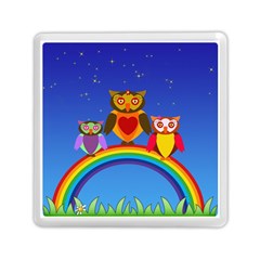 Owls Rainbow Animals Birds Nature Memory Card Reader (square) 