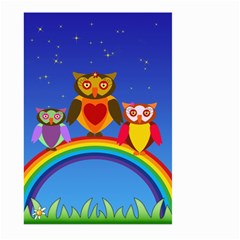 Owls Rainbow Animals Birds Nature Large Garden Flag (two Sides) by Amaryn4rt