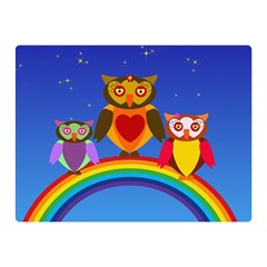 Owls Rainbow Animals Birds Nature Double Sided Flano Blanket (mini)  by Amaryn4rt