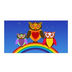 Owls Rainbow Animals Birds Nature Satin Wrap