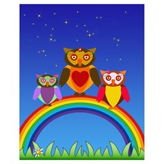 Owls Rainbow Animals Birds Nature Drawstring Bag (small) by Amaryn4rt