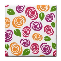 Colorful Seamless Floral Flowers Pattern Wallpaper Background Tile Coasters by Amaryn4rt