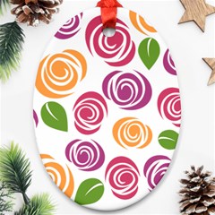 Colorful Seamless Floral Flowers Pattern Wallpaper Background Ornament (oval)