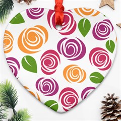 Colorful Seamless Floral Flowers Pattern Wallpaper Background Ornament (heart)