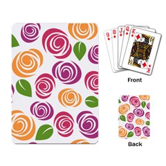 Colorful Seamless Floral Flowers Pattern Wallpaper Background Playing Card