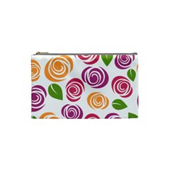 Colorful Seamless Floral Flowers Pattern Wallpaper Background Cosmetic Bag (small)  by Amaryn4rt