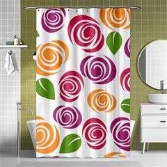 Colorful Seamless Floral Flowers Pattern Wallpaper Background Shower Curtain 48  X 72  (small) 