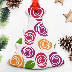 Colorful Seamless Floral Flowers Pattern Wallpaper Background Christmas Tree Ornament (two Sides)