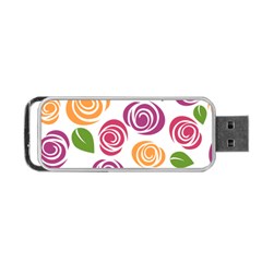 Colorful Seamless Floral Flowers Pattern Wallpaper Background Portable Usb Flash (two Sides)