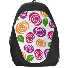 Colorful Seamless Floral Flowers Pattern Wallpaper Background Backpack Bag by Amaryn4rt