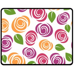 Colorful Seamless Floral Flowers Pattern Wallpaper Background Double Sided Fleece Blanket (medium) 