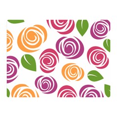 Colorful Seamless Floral Flowers Pattern Wallpaper Background Double Sided Flano Blanket (mini) 