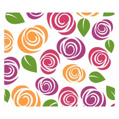 Colorful Seamless Floral Flowers Pattern Wallpaper Background Double Sided Flano Blanket (small)  by Amaryn4rt