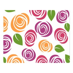 Colorful Seamless Floral Flowers Pattern Wallpaper Background Double Sided Flano Blanket (large)  by Amaryn4rt