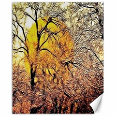 Summer Sun Set Fractal Forest Background Canvas 16  X 20   by Amaryn4rt