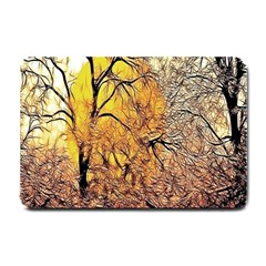 Summer Sun Set Fractal Forest Background Small Doormat  by Amaryn4rt