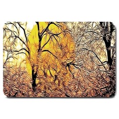 Summer Sun Set Fractal Forest Background Large Doormat  by Amaryn4rt