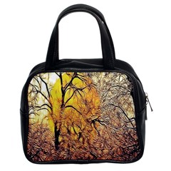 Summer Sun Set Fractal Forest Background Classic Handbags (2 Sides) by Amaryn4rt