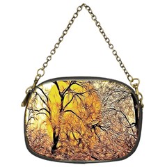 Summer Sun Set Fractal Forest Background Chain Purses (one Side)  by Amaryn4rt