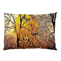 Summer Sun Set Fractal Forest Background Pillow Case