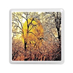 Summer Sun Set Fractal Forest Background Memory Card Reader (square)  by Amaryn4rt