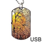 Summer Sun Set Fractal Forest Background Dog Tag USB Flash (One Side) Front