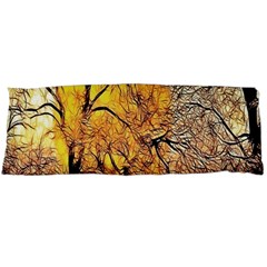 Summer Sun Set Fractal Forest Background Body Pillow Case (dakimakura)