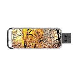 Summer Sun Set Fractal Forest Background Portable Usb Flash (two Sides)