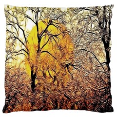 Summer Sun Set Fractal Forest Background Large Flano Cushion Case (two Sides) by Amaryn4rt