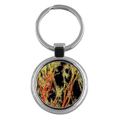 Artistic Effect Fractal Forest Background Key Chains (round)  by Amaryn4rt